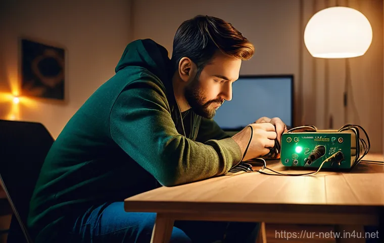 네트워크관리 실무에서 경험한 장애 처리 사례 - **Prompt 1: Initial Network Troubleshooting at Home**
    "A person, mid-30s, wearing casual but nea...