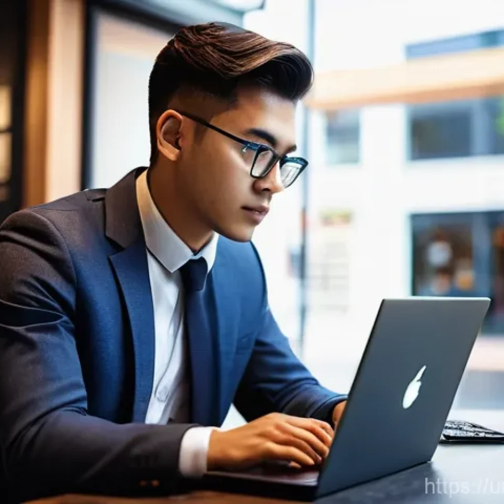 네트워크 자격증 취득 후 IT 프로젝트 참여 후기 - **Prompt:** A young, determined IT professional in their late 20s, dressed in smart business casual ...