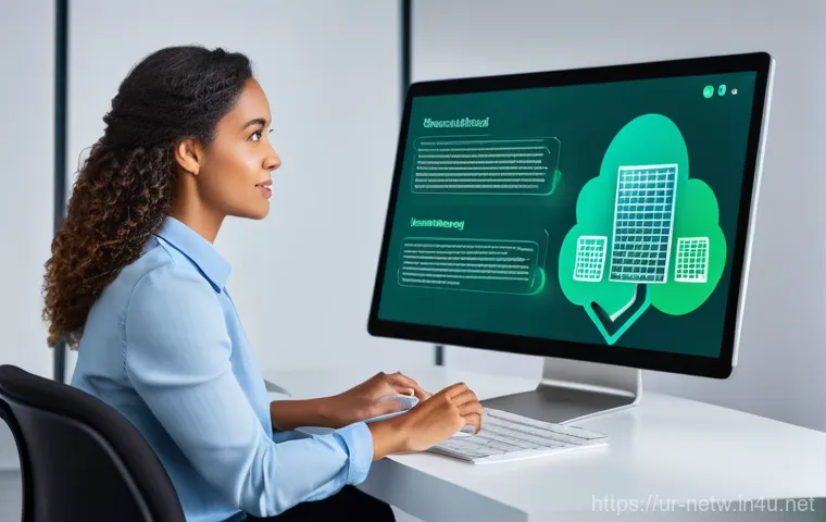 네트워크 자격증 취득 후 IT 프로젝트 참여 후기 - **Prompt:** A diverse team of four IT professionals (two men and two women, varying ages, all profes...