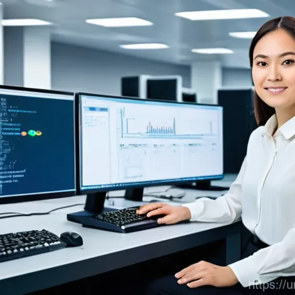 네트워크관리사 실기 시험에서 자주 출제되는 문제 분석 - **Prompt:** A young, focused network administrator (female, early 30s, wearing a smart casual blouse...