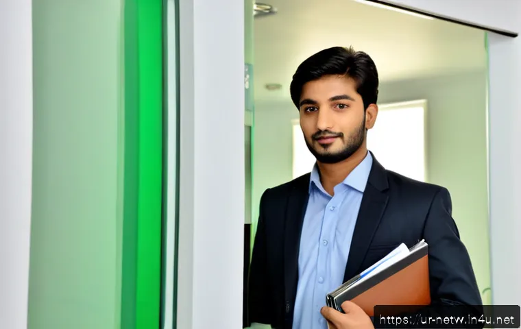 Home 17 네트워크 자격증 취득 후 정부 기관 취업 사례 - Photorealistic career-success scene in Pakistan: a young Pakistani man in modest business attire wit...