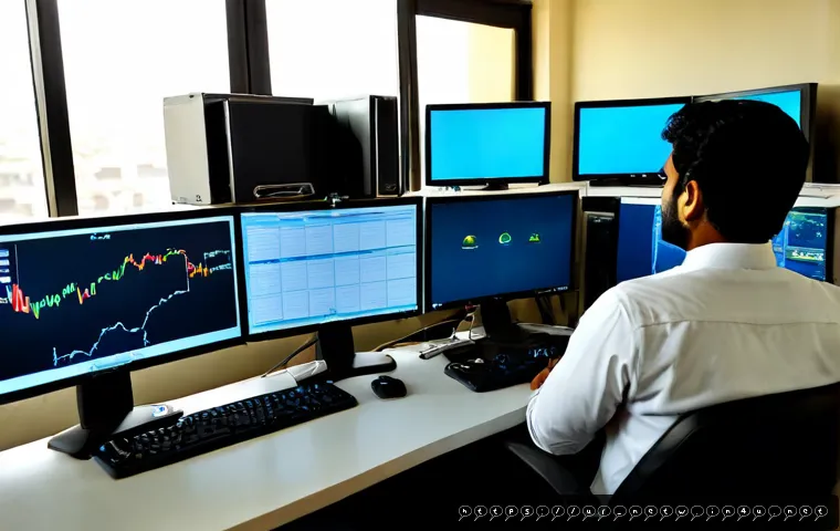 Home 17 네트워크 실무와 연계된 데이터 트래픽 관리 기술 - Photorealistic network operations workspace in a modern Karachi office, focused Pakistani IT profess...
